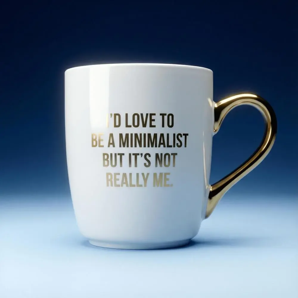 I'd Love To Be A Minimalist Mug — Bulk Lot of 6 (Gifting, Events & Resale)